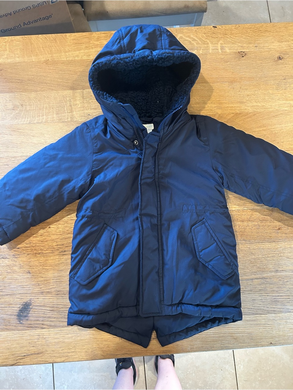 Crewcuts Navy Hooded Puffer Coat